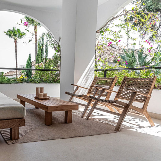 Chaise longue en acacia