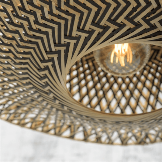 Plafonnier en bambou | Naturel/Noir