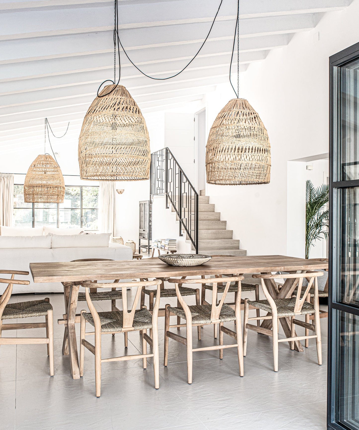 Table d'extérieur Borneo | Table extensible | Pieds naturels | 300 x 100 x 76 cm