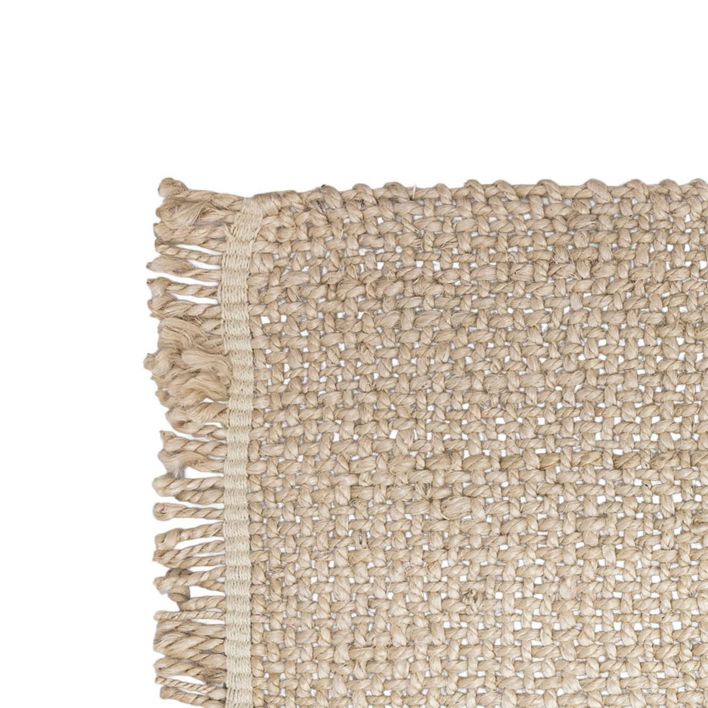Set de table en jute tressé avec bordure contrastée, naturel clair