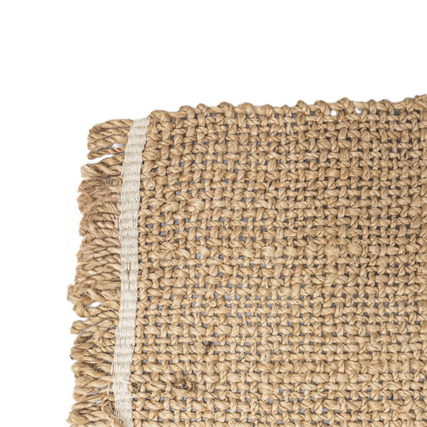 Set de table en jute tressé avec bordure contrastée, naturel