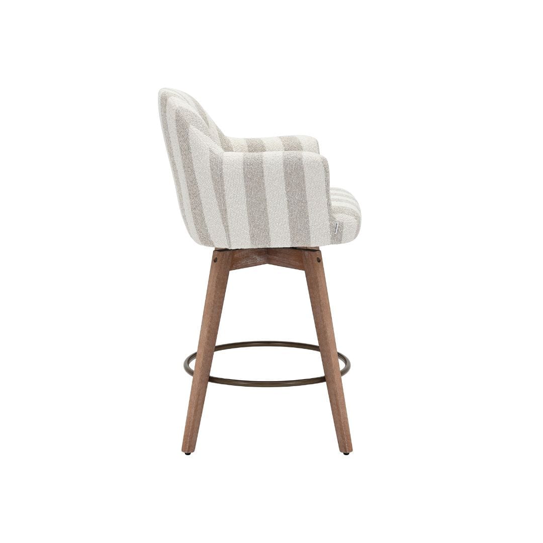 Tabouret de bar Elira à rayures