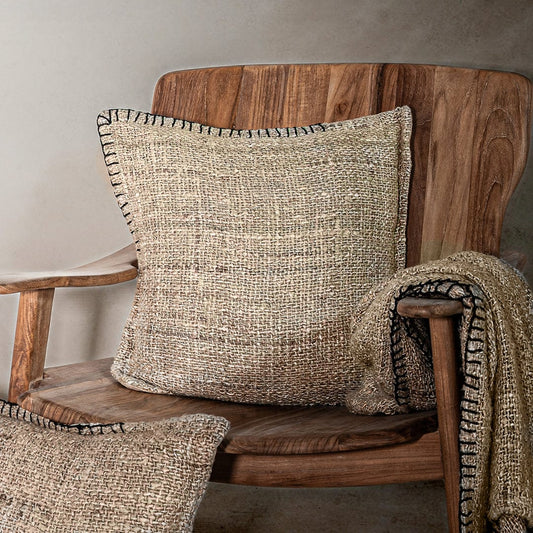 Coussin carré Etera, point de parement