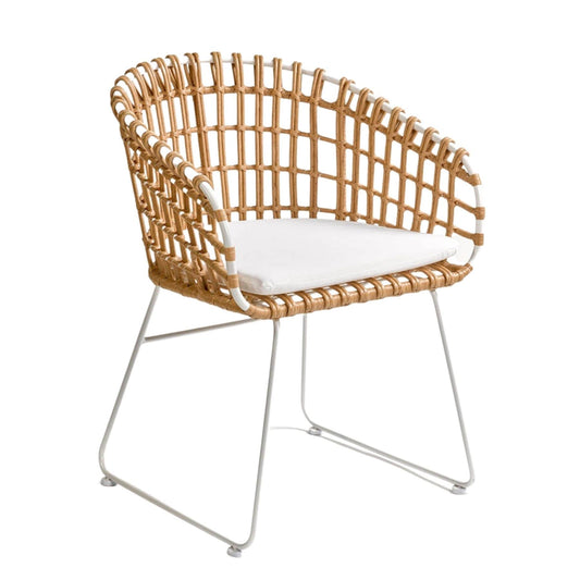 Chaise d'extérieur en rotin Jaipur | Blanc