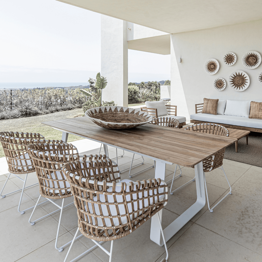Chaise d'extérieur en rotin Jaipur | Blanc