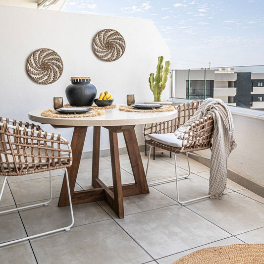 Chaise d'extérieur en rotin Jaipur | Blanc