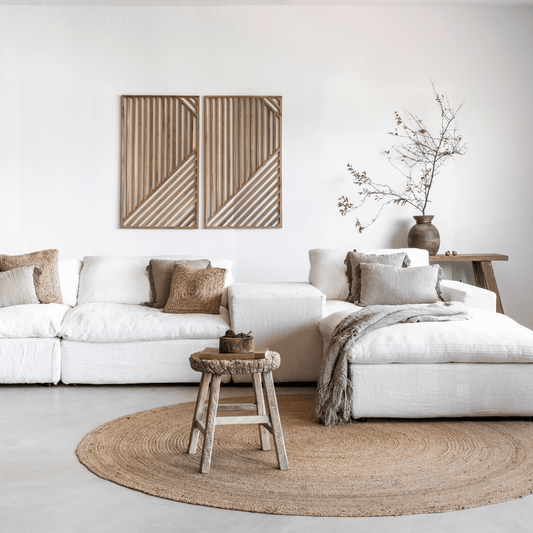 Module latéral en lin Laguna | 110 x 60 x 40 cm