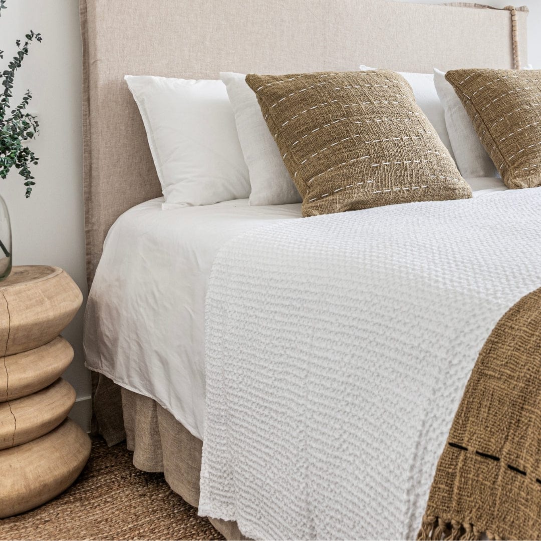 Cache-sommier en lin et coton | Naturel