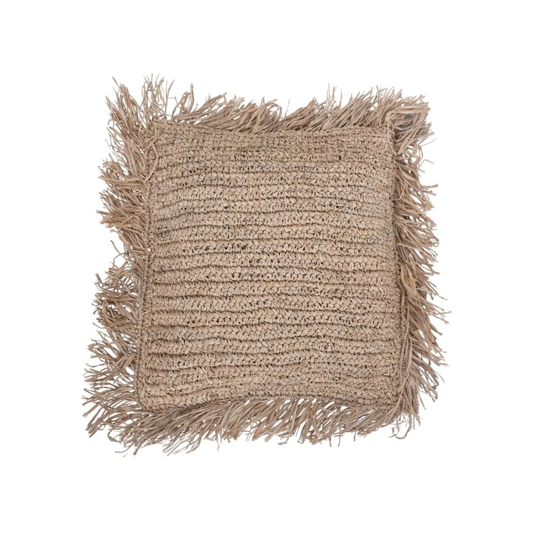 Housse de coussin en raphia | Franges | 45 x 45 cm