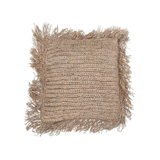 Housse de coussin en raphia | Franges | 45 x 45 cm