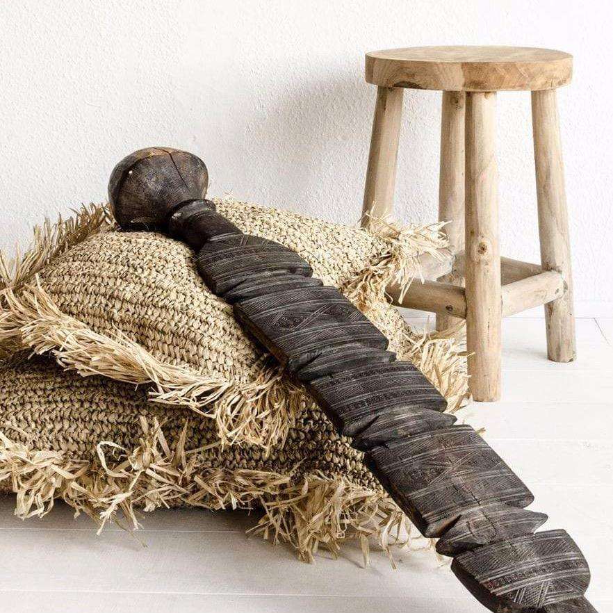 Housse de coussin en raphia | Franges | 45 x 45 cm