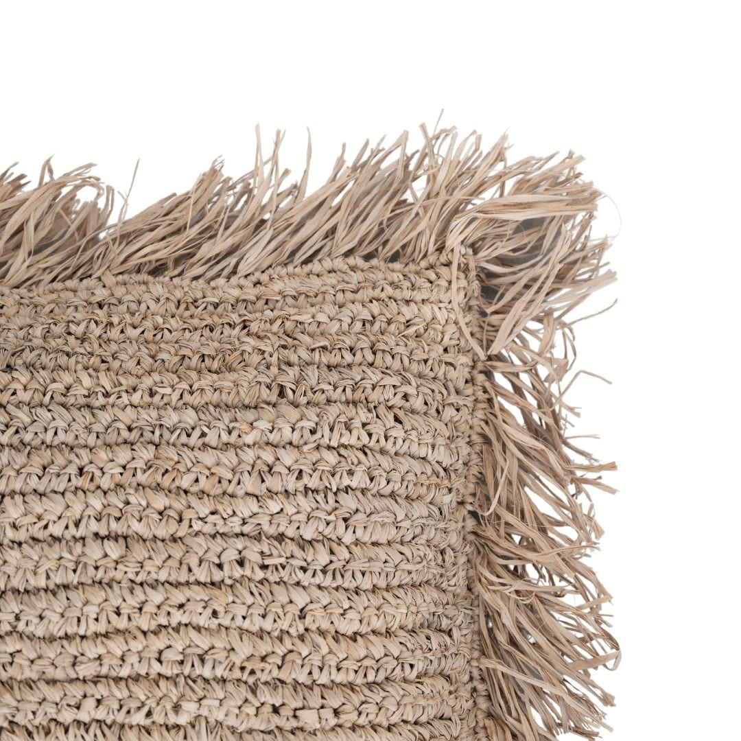 Housse de coussin en raphia | Franges | 45 x 45 cm