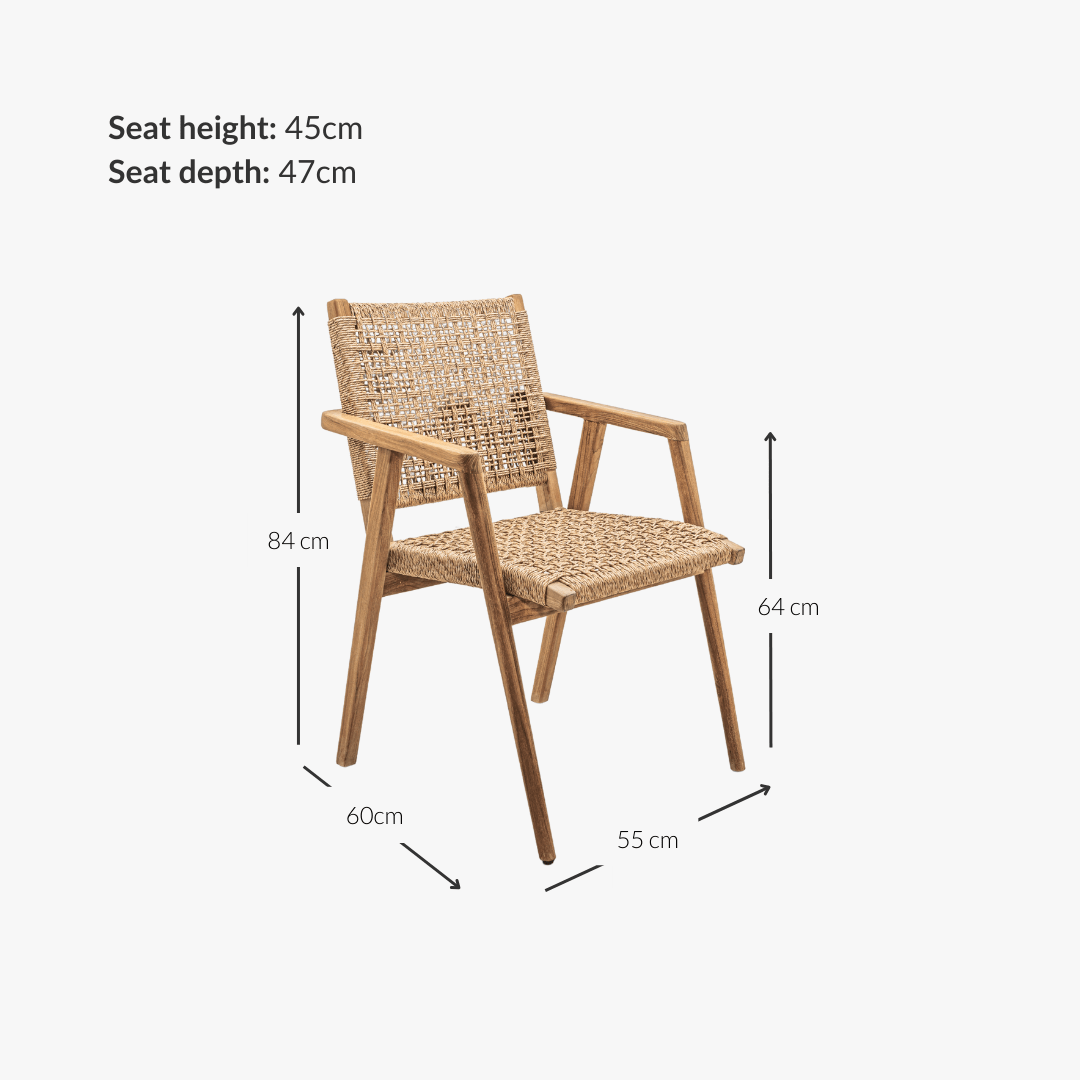 Chaise de salle à manger d'extérieur Serene