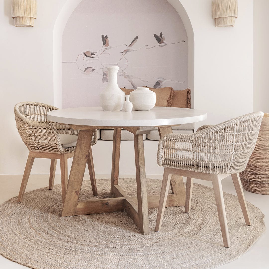 Table à manger Shanti en microciment | 120 cm | Sable