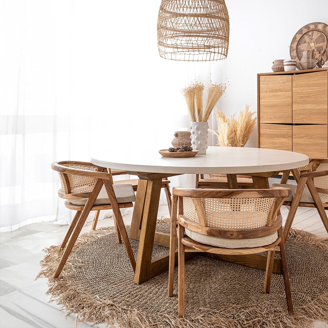 Table à manger Shanti en microciment | 120 cm | Sable