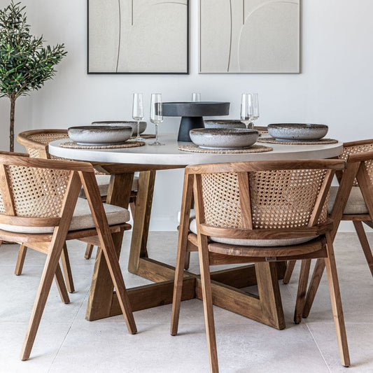 Table à manger Shanti en microciment | 120 cm | Sable