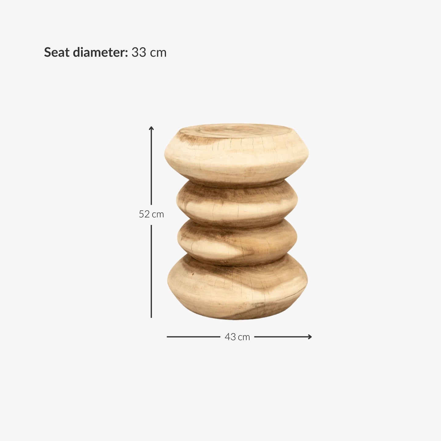 Tabouret Spiral Suar | 40x46cm