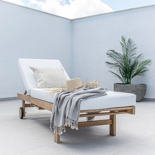 Transat en teck Tulum | Blanc