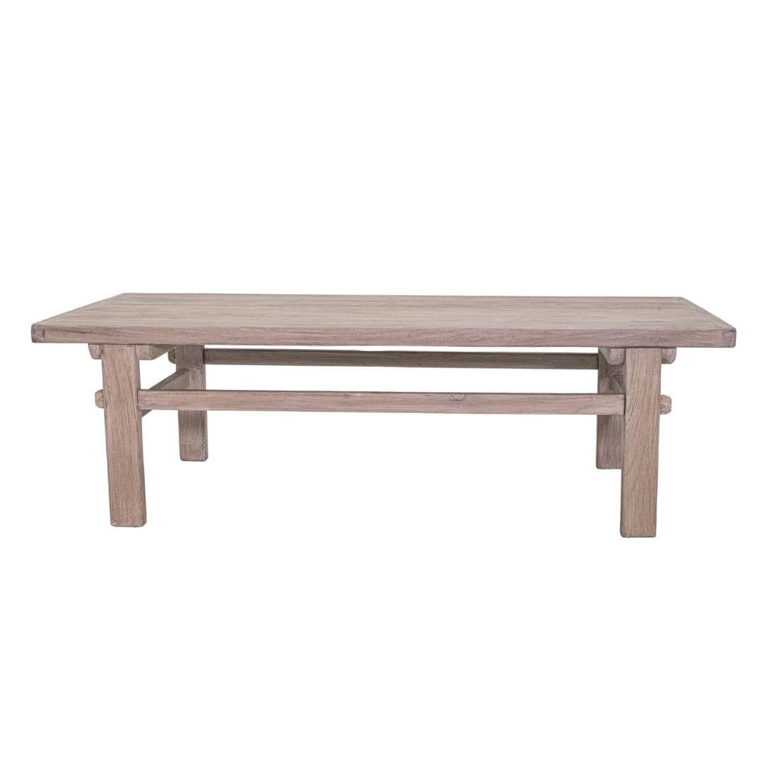 Table basse vintage en bois d'orme