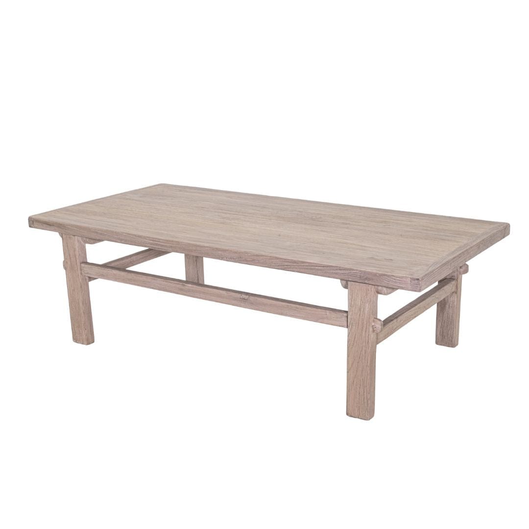 Table basse vintage en bois d'orme