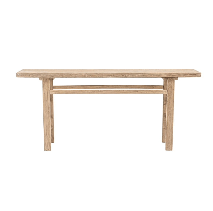 Table console vintage en bois d'orme