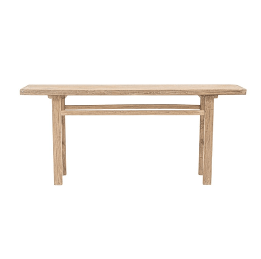 Table console vintage en bois d'orme