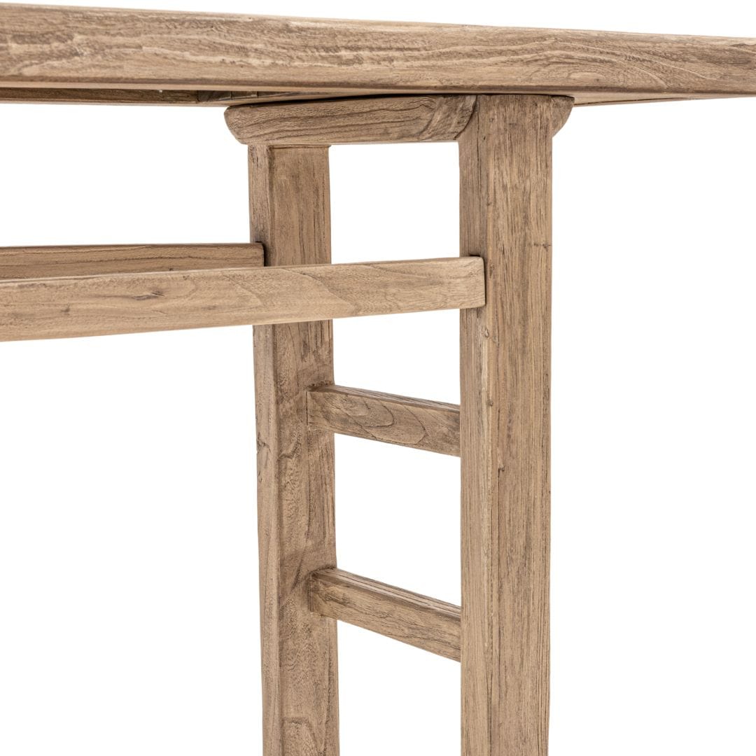 Table console vintage en bois d'orme