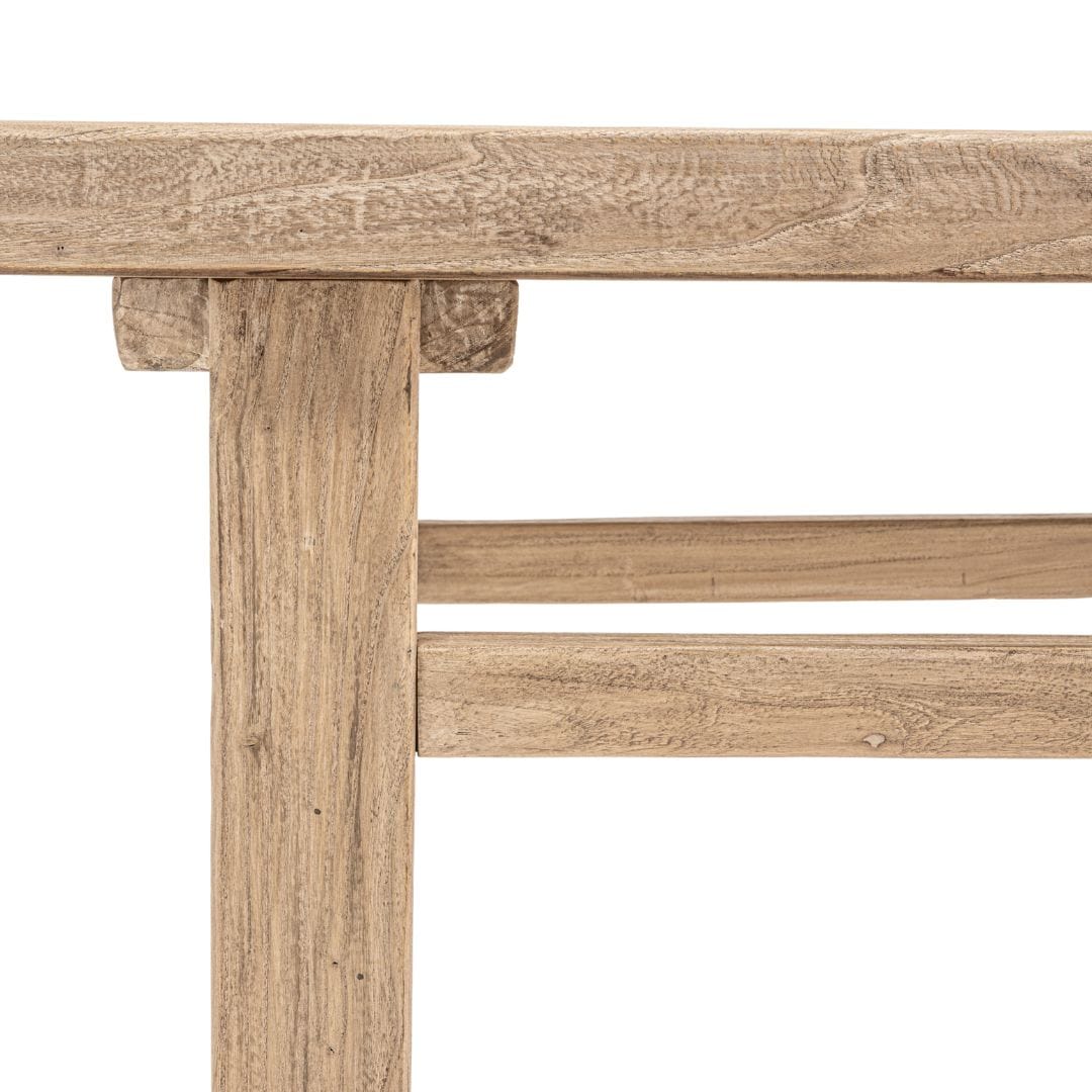 Table console vintage en bois d'orme