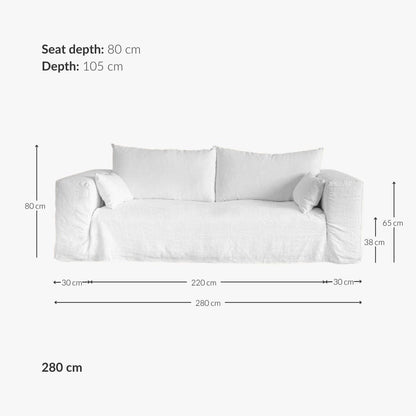 Canapé Ibiza en lin | 280 cm