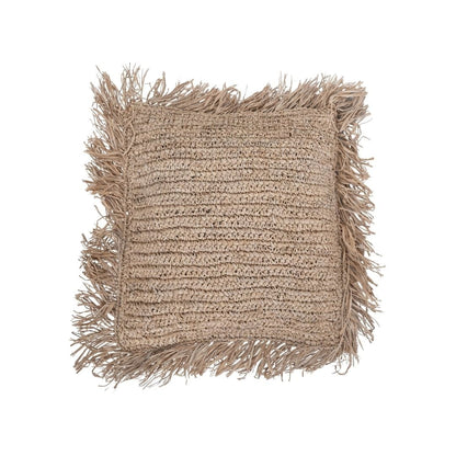 Housse de coussin en raphia | Franges | 45 x 45 cm