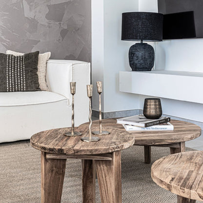 Table basse en teck recyclé | 50 x 41 cm