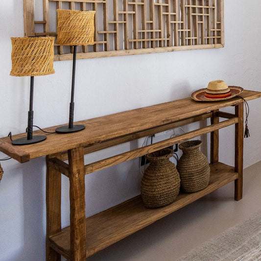 Lampe de table Shezad | Naturel/Noir M