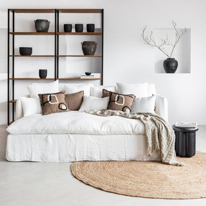 Canapé de salon en lin Tarifa | 240x190x80cm